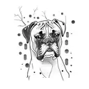 A boxer surrounded by tree animals tattoo design idea