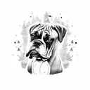 A boxer surrounded by tree animals tattoo design idea