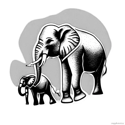 three elephants  tattoo design idea