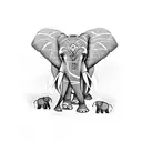 three elephants  tattoo design idea