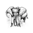 three elephants  tattoo design idea