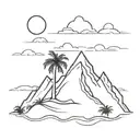 palm tree mountain  tattoo design idea