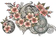 Sakura and Japanese tattoo design idea