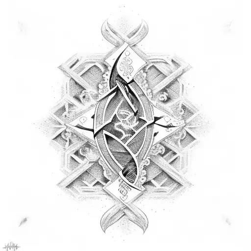 Basque cross with wave tattoo design idea