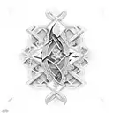 Basque cross with wave tattoo design idea