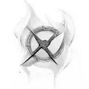 Basque cross with wave tattoo design idea