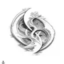 Basque cross with wave tattoo design idea