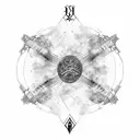 Pulsar map and solar sistem tattoo design idea