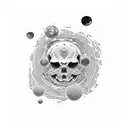 Pulsar map and solar sistem tattoo design idea