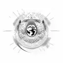 Pulsar map and solar sistem tattoo design idea