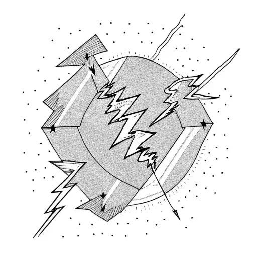 Lightning Bolt with storm clouds  tattoo design idea