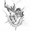 Lightning Bolt with storm clouds  tattoo design idea