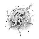 Lightning Bolt with storm clouds  tattoo design idea