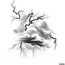 Lightning Bolt with storm clouds  tattoo design idea