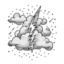 Lightning Bolt with storm clouds  tattoo design idea