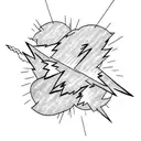 Lightning Bolt with storm clouds  tattoo design idea