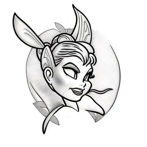 tinkerbell warrior tattoo design idea