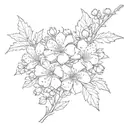 hawthorn flower tattoo design idea