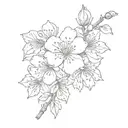 hawthorn flower tattoo design idea