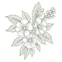 hawthorn flower tattoo design idea
