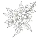 hawthorn flower tattoo design idea