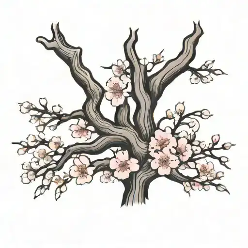 Cherry Blossom tree tattoo design idea