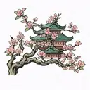 Cherry Blossom tree tattoo design idea