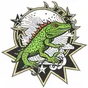 texas stars sleeve music lizard tattoo design idea