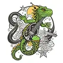 texas stars sleeve music lizard tattoo design idea
