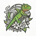 texas stars sleeve music lizard tattoo design idea