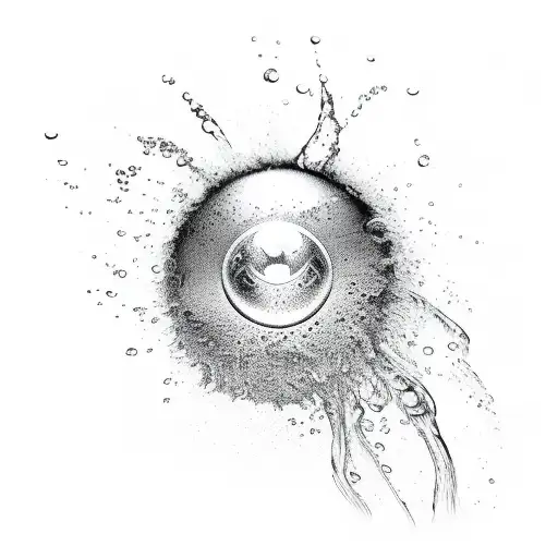 water flow droplet tattoo design idea