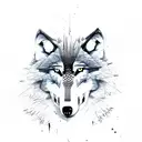 Wolf in forest tattoo design idea