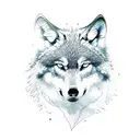Wolf in forest tattoo design idea