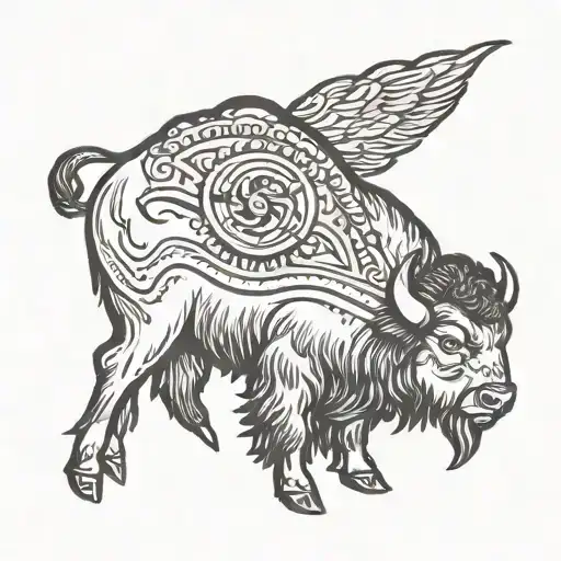 bison tattoo design idea