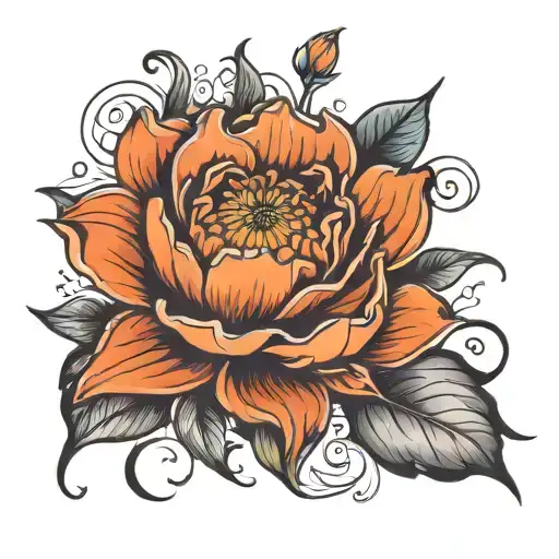 January February June october birth flower tattoo design idea