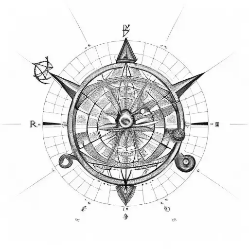 astrolabe imprisoned by chains tattoo design idea