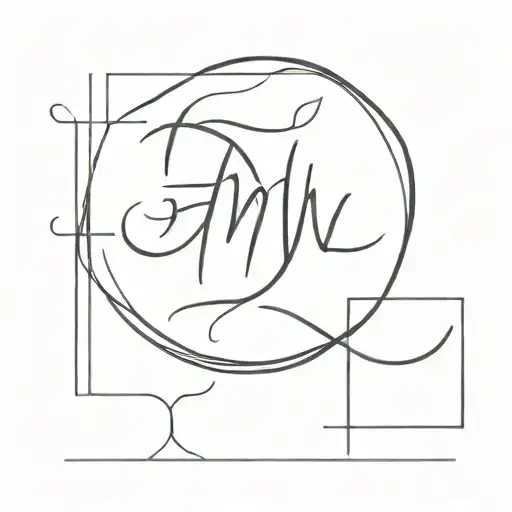 initials HMW on top of lip print tattoo design idea