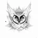 gothic owl graveyard tattoo design idea