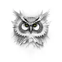 gothic owl graveyard tattoo design idea