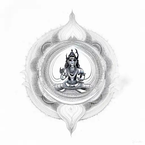 shiva and  om tattoo design idea