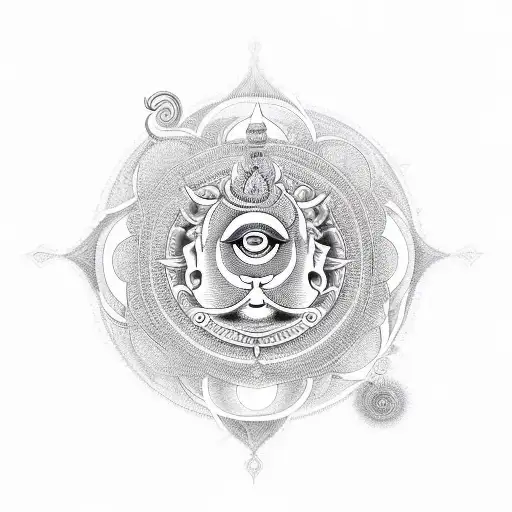shiva with om tattoo design idea
