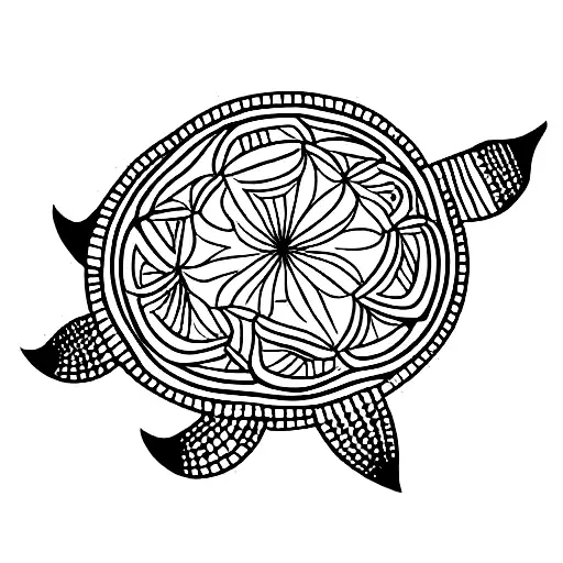 mandala turtle tattoo design idea