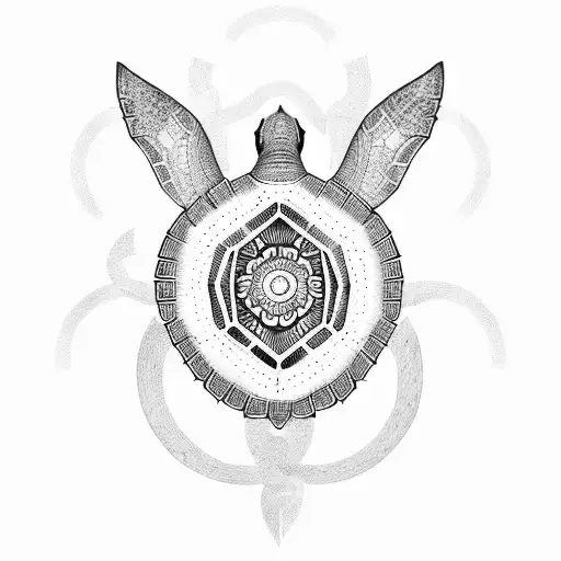 mandala turtle tattoo design idea