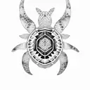 mandala turtle tattoo design idea
