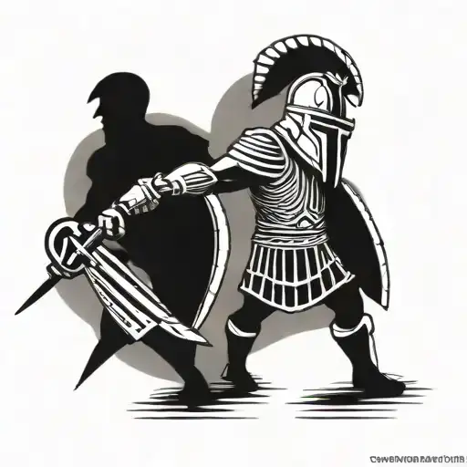 matching gladiators tattoo design idea