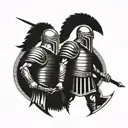matching gladiators tattoo design idea
