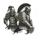 matching gladiators tattoo design idea