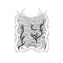 A mesmerizing blackwork design featuring the burning bush intertwined with biblical scriptures tattoo design idea