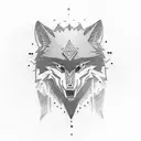 A lone wolf standing on a cliff, howling at the moon tattoo design idea