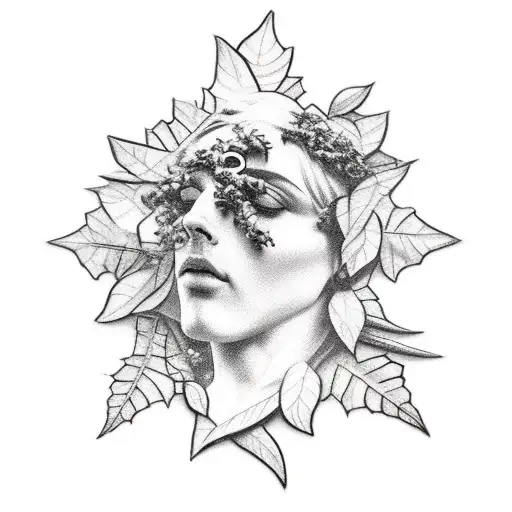 crucifix with leaves and vines surrounding it tattoo design idea